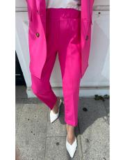 beli lastikli pantolon fuşya