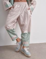 owen paçası bantlı pantolon bej-mint