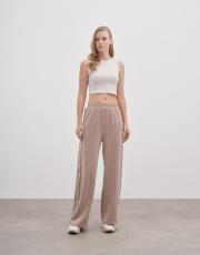 diana payet şeritli eşofman altı koyu vizon