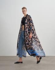 amaris keten kimono mavi