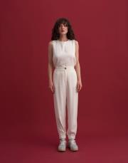 moon organik paça detay pantolon açık bej