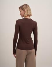 kolu büzgülü crop body kahve 3