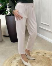 aster beli lastikli havuç kesim pantolon bej