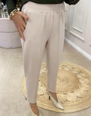 aster beli lastikli havuç kesim pantolon bej 2