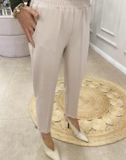 aster beli lastikli havuç kesim pantolon bej 3