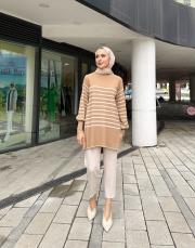 aster beli lastikli havuç kesim pantolon bej 4