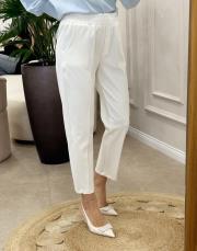 aster beli lastikli havuç kesim pantolon ekru 3