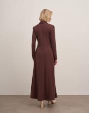 jamie gömlek yaka elbise kahve 2