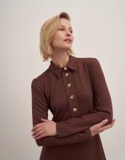 jamie gömlek yaka elbise kahve 3