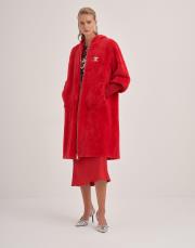 trikolu kapişonlu angora kap kırmızı 2