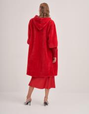 trikolu kapişonlu angora kap kırmızı 3