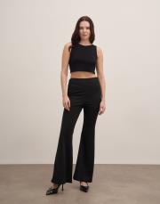 moni ispanyol paça pantolon siyah