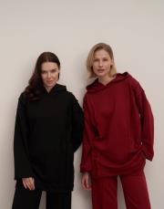 dikiş detay sweat bordo