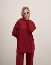 dikiş detay sweat bordo 3