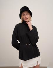 düşük omuz balıkçı yaka triko kazak siyah 2