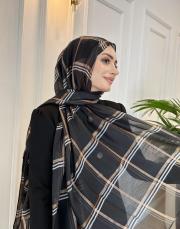 simli şeritli şal siyah 2