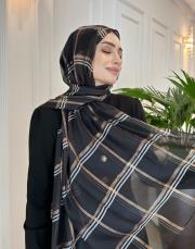 simli şeritli şal siyah 4