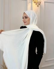 kaşmir pamuklu şal ekru