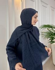 kaşmir pamuklu şal lacivert