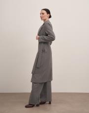 sador astarlı kuşaklı ceket gri 5