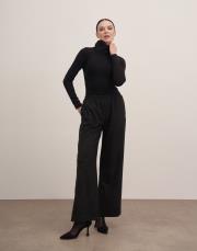 sador lastikli bol paça pantolon siyah