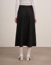 maqada astarlı kloş etek siyah 3