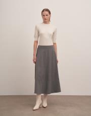 maqada astarlı kloş etek gri