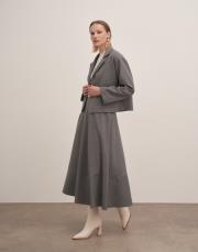 maqada astarlı kloş etek gri 2