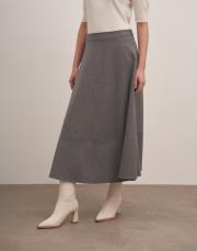 maqada astarlı kloş etek gri 3