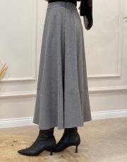 maqada astarlı kloş etek gri 5