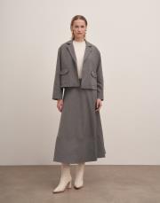 maqada astarlı cepli kısa ceket gri 2