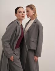 maqada astarlı cepli kısa ceket gri 5