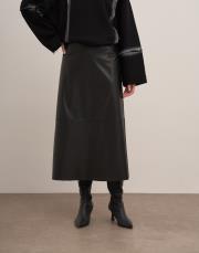 alesi maxi boy suni deri etek siyah 2