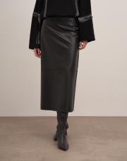 alesi maxi boy suni deri etek siyah 3