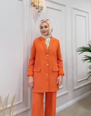 garry chanel astarlı tasarım ceket turuncu 2
