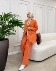 garry chanel astarlı tasarım ceket turuncu 3