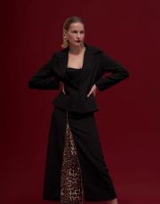 stella leopar astarlı tasarım kısa ceket siyah 5