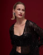 alexander pul payetli kısa tasarım tunik siyah