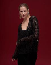 alexander pul payetli kısa tasarım tunik siyah 3