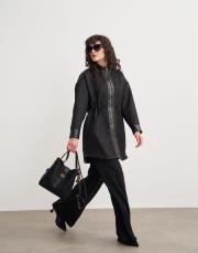 runi suni deri detaylı tasarım kap siyah 2