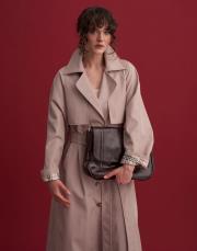 gagass kuşaklı düğmeli trench vizon 2