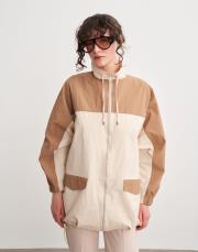 dalia geniş yaka fermuarlı yağmurluk camel 4