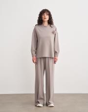 carina önü kısa basic tunik gri