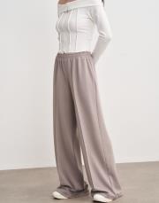 carina nervürlü palazzo pantolon gri 2