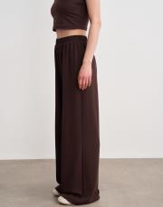 carina nervürlü palazzo pantolon kahve 2