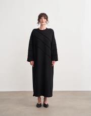 jose dikiş detay basic elbise siyah