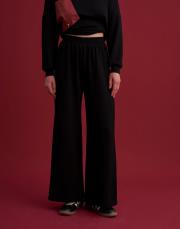 celia pile detaylı palazzo pantolon siyah