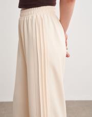 celia pile detaylı palazzo pantolon ekru