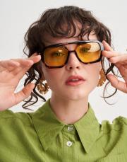 vh ithal leopar çerçeveli güneş gözlüğü sarı 3