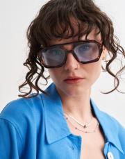 vh ithal leopar çerçeveli güneş gözlüğü mavi 4